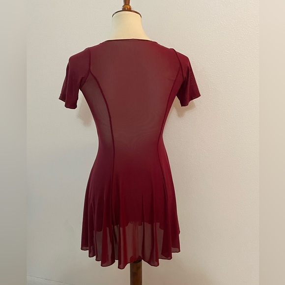 Dance Solo Costume * Sheer * Burgandy - Picture 5 of 7